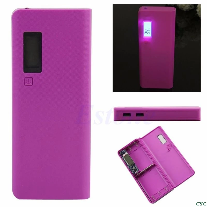 Светодиодный 5x18650 Двойной USB внешний аккумулятор зарядное устройство чехол DIY