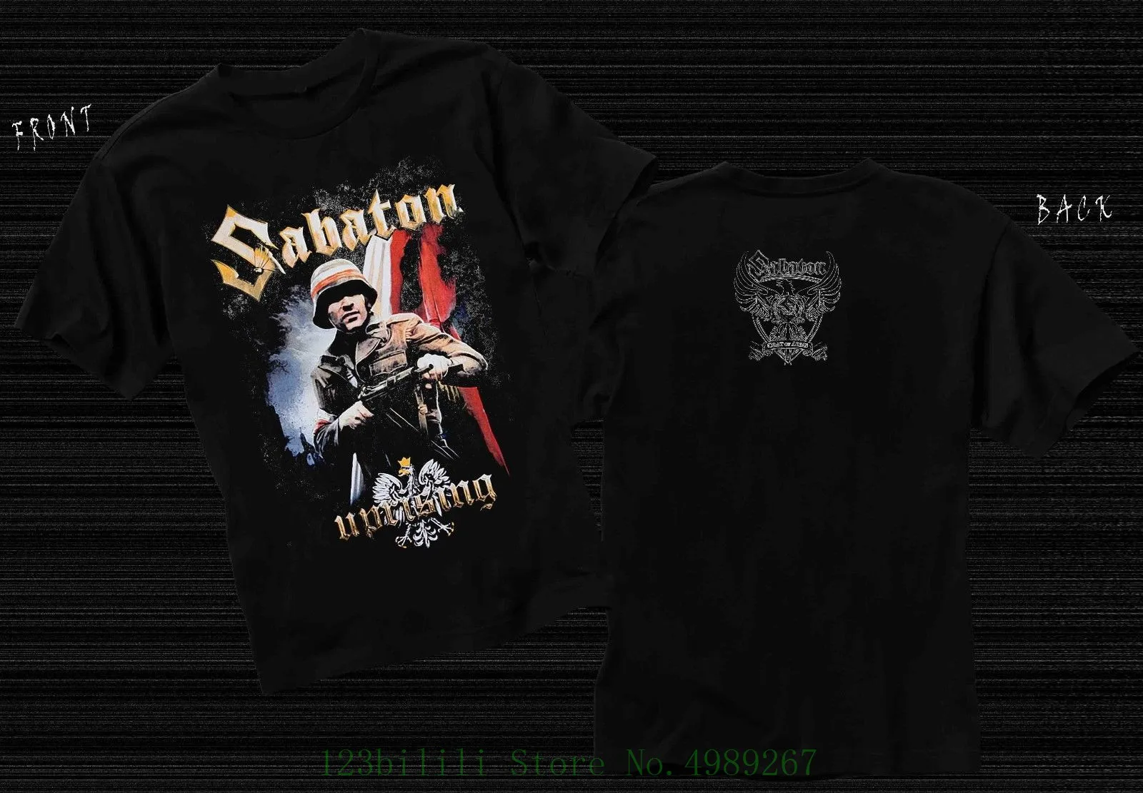 Sabaton-восстание-Power Metal Band-Accept-Powerwolf T _ Shirt-Размеры: S-6xl Shirt Hot Topic Men короткий рукав |