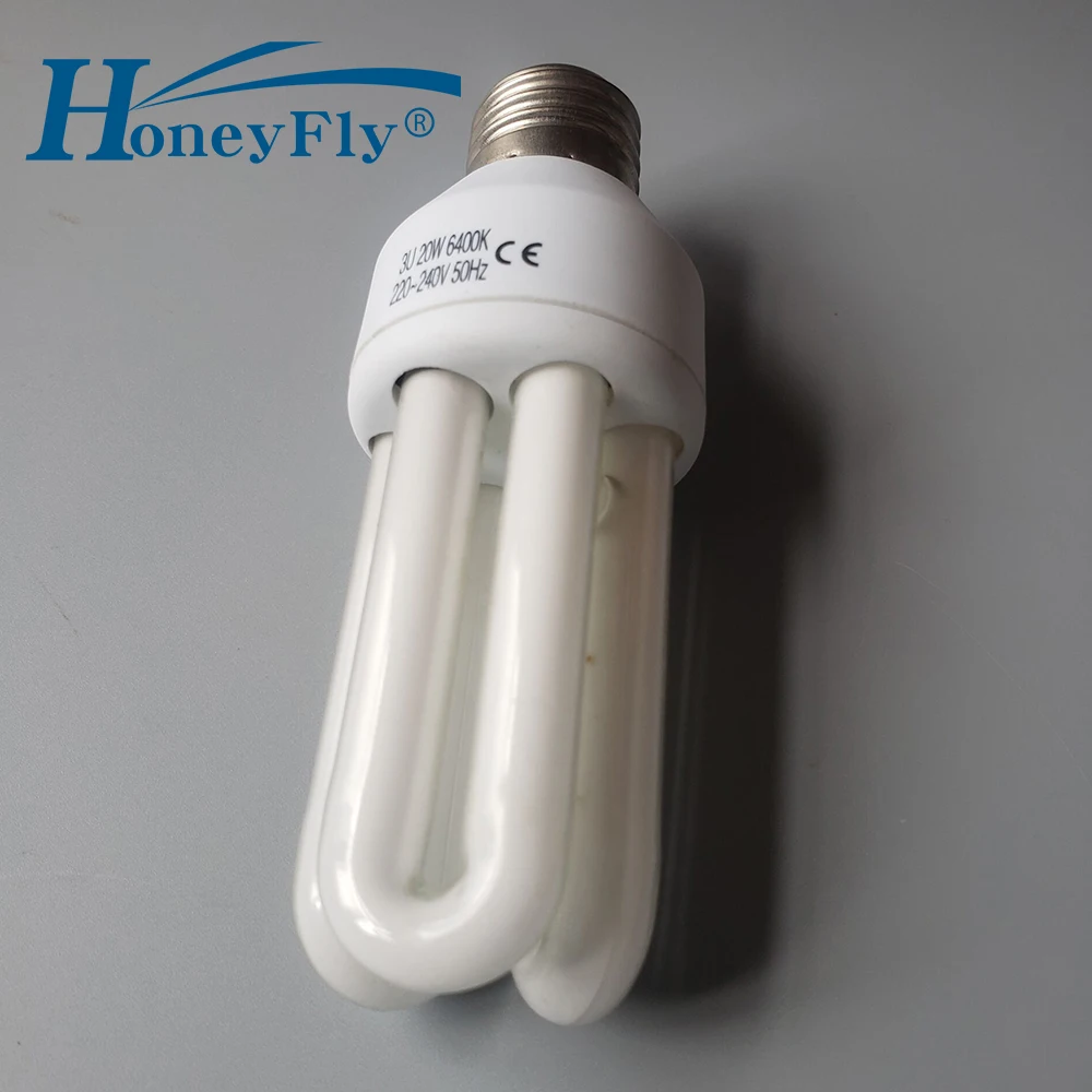 HoneyFly AC220-240V 15 W/20 W E27 3U труба энергоэкономичная лампа U Форма флуоресцентная лампочка домашнего освещения