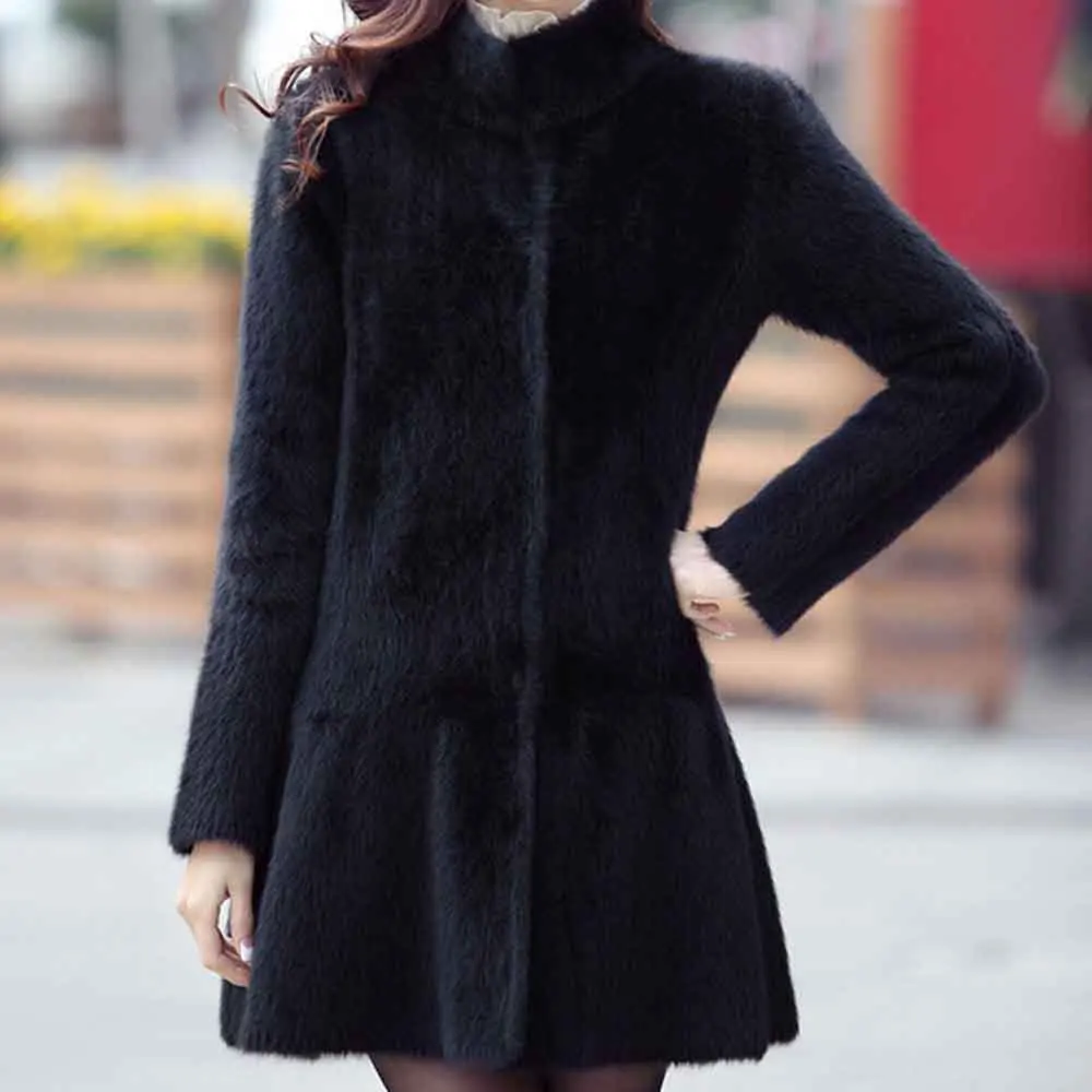 Женское кашемировое пальто с бабочкой облегающее из норки на заказ OEM SR6 |