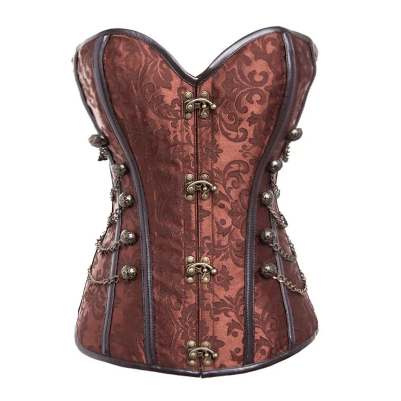 Готический стальной корсет с косточками стимпанк Талия для похудения шнуровка