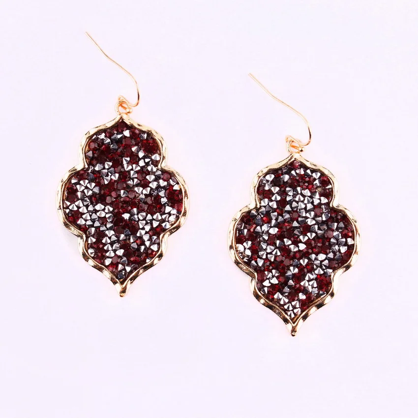 Вырезанные с паве кристаллы шампанского марокканские Висячие серьги для женщин |