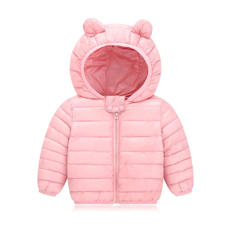 Pink Куртка для маленьких девочек г. Осенне-зимняя куртка для мальчиков, пальто для девочек детская теплая верхняя одежда с капюшоном, пальто для мальчиков, куртка детская одежда - Цвет: Pink