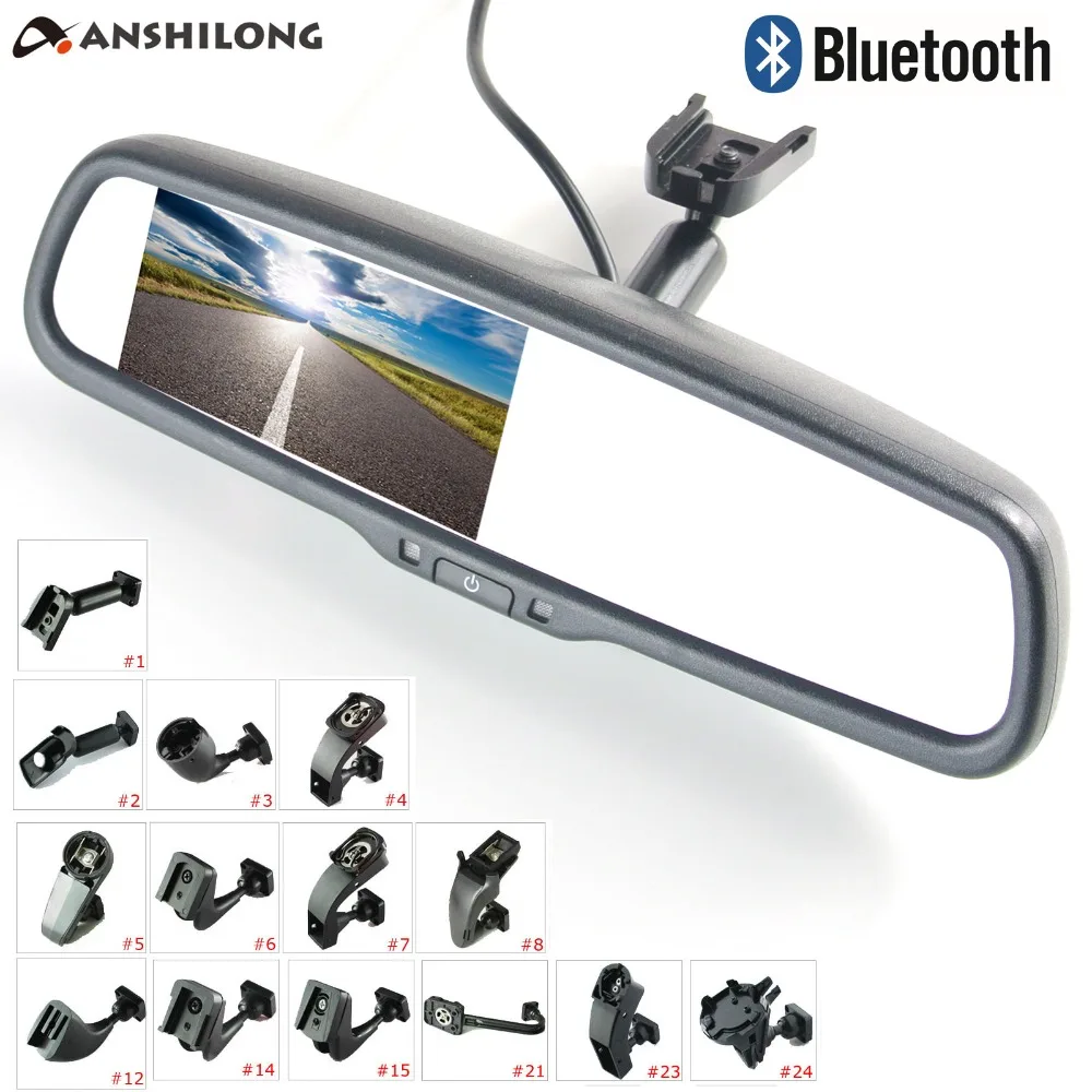 ANSHILONG 4," TFT lcd Зеркало заднего вида Автомобильный монитор видео вход 2Ch с функцией Bluetooth+ специальный монтажный кронштейн
