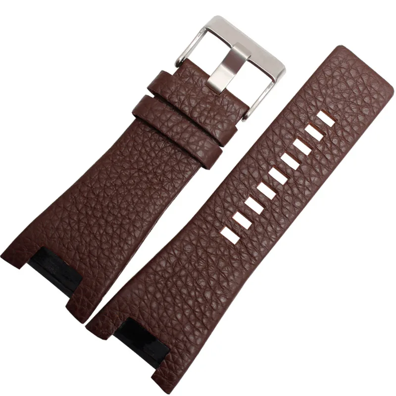 brownA silver buckle Браслет из натуральной кожи 32 мм ремешок для часов для дизельных часов Ремешок для наручных часов ремешок для DZ1216 DZ1273 DZ4246 DZ4247DZ287 ремешок для часов - Цвет ремешка: brownA silver buckle