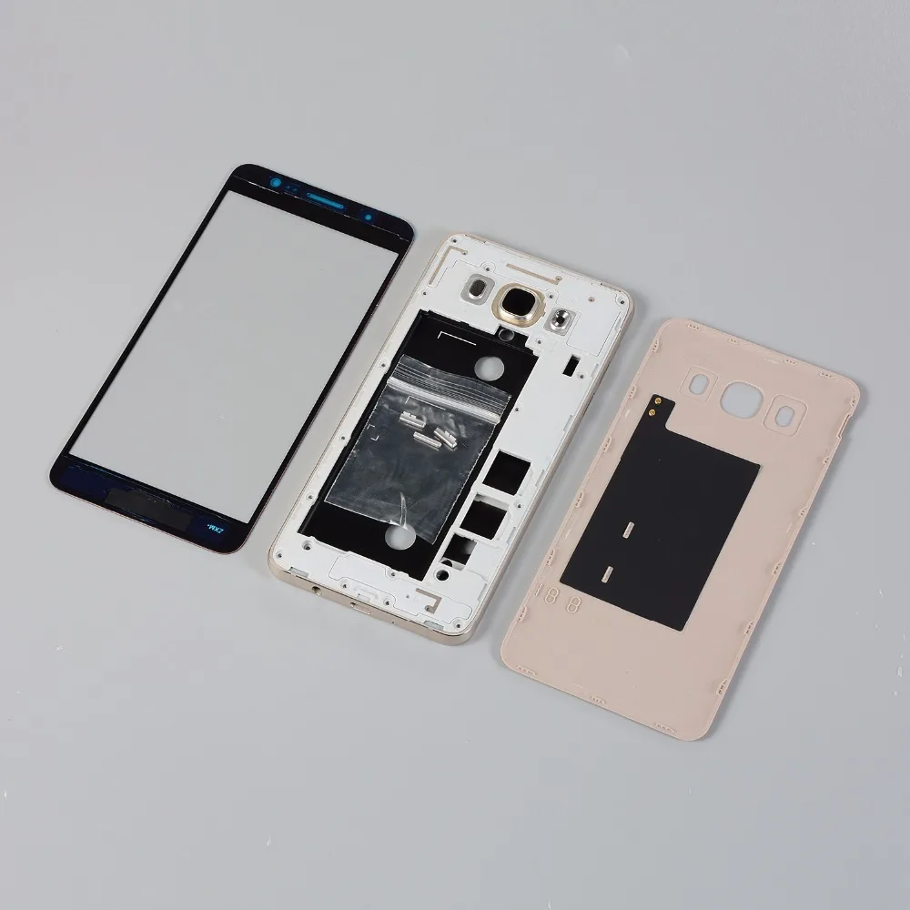 Корпус для Samsung Galaxy J5 2016 J510 J510FN J510F Сенсорное стекло сенсорного экрана + средняя