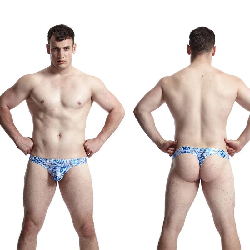 Мужское нижнее белье Jocks сексуальные стринги из змеиной кожи мужские