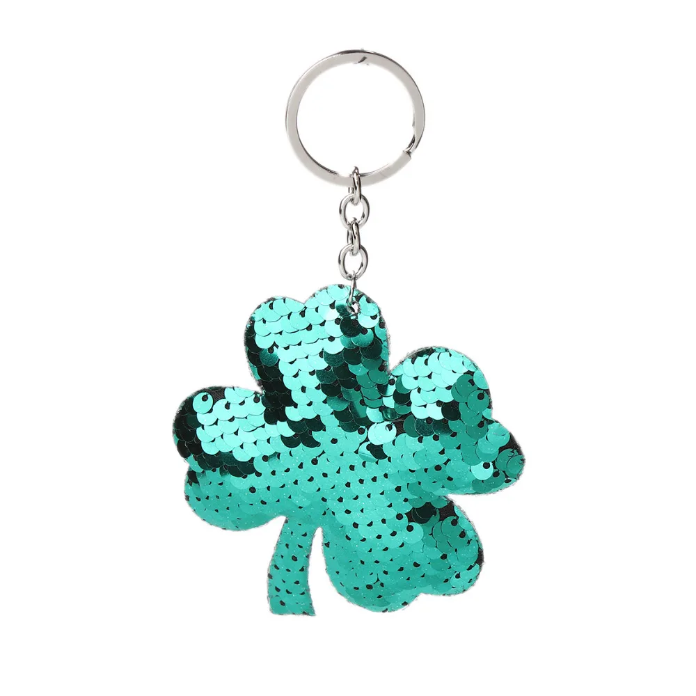 DoreenBeads блестящая искусственная кожа и брелок из пвх четырехлистное дерево