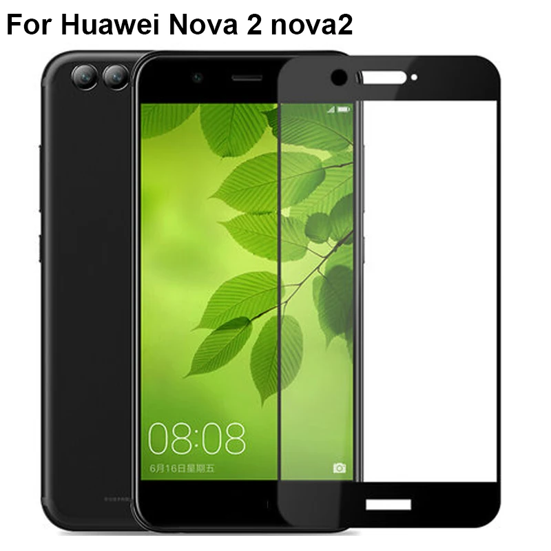 2 шт. черный 9 H полноразмерный протектор экрана для Huawei nova 2 nova 2 полное покрытие защитная пленка закаленное стекло