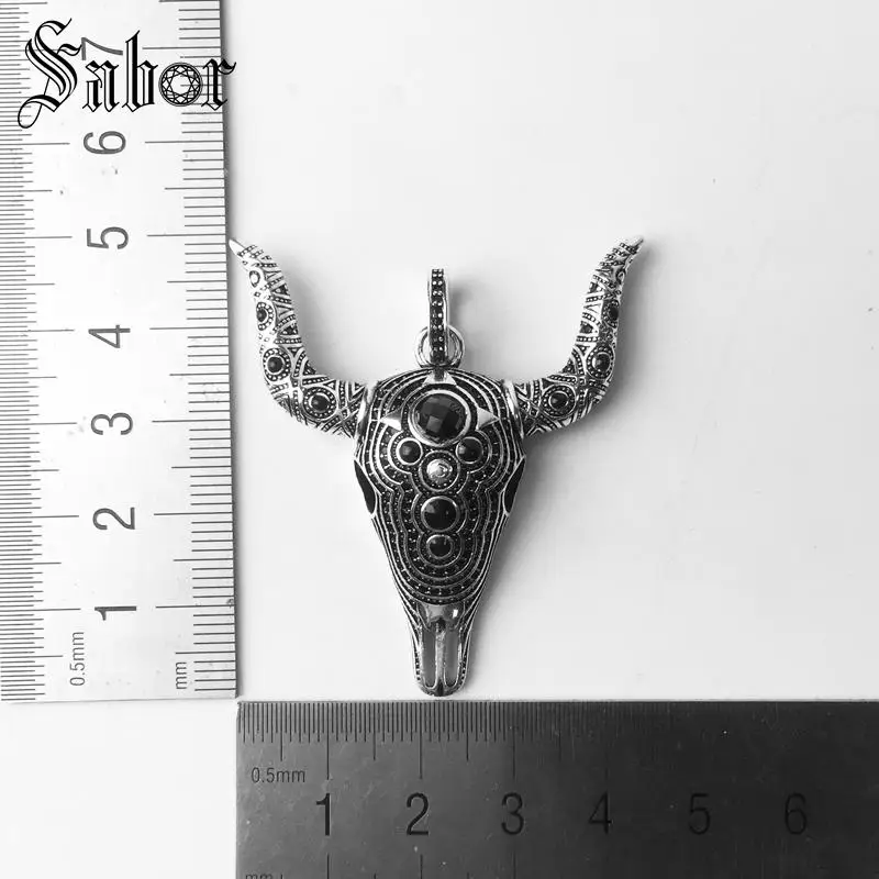Bull Череп Буйвола кулон 925 пробы серебро для женщин мужчин модные ювелирные изделия подарок сердце Rebel Кулон Fit ожерелье Томас