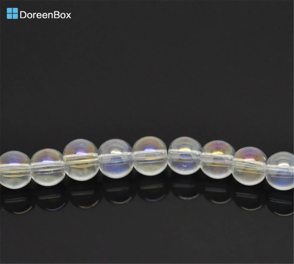 Doreen Box hot- 5 Strands Clear Round Glass Loose Beads 6mm( 2/8&quot) Dia. (B21220) | Украшения и аксессуары