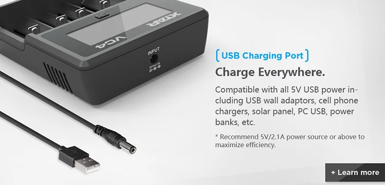 XTAR 18650 зарядное устройство/VC2 VC4 lcd USB зарядное устройство/QC3.0 Быстрая зарядка VC4S SC2/VC2S PB2 18650 зарядное устройство