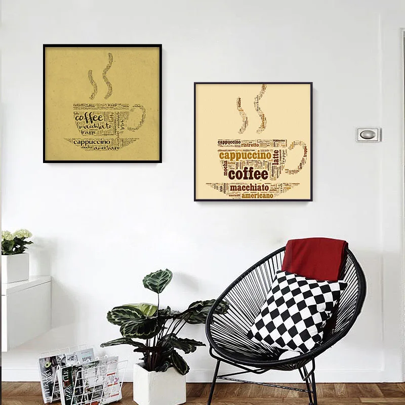 Абстрактный капучино кофейная чашка печатная картина холст художественный