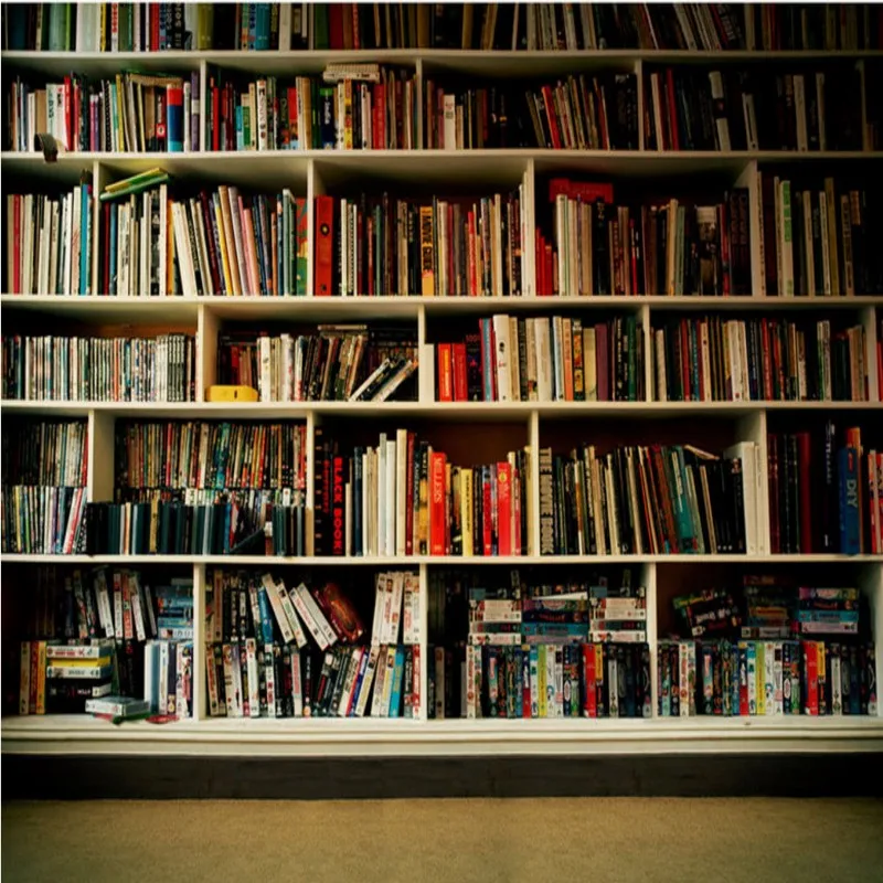 

photo wallpaper Interior bookcase background wall mural study custom mural library wallpaper