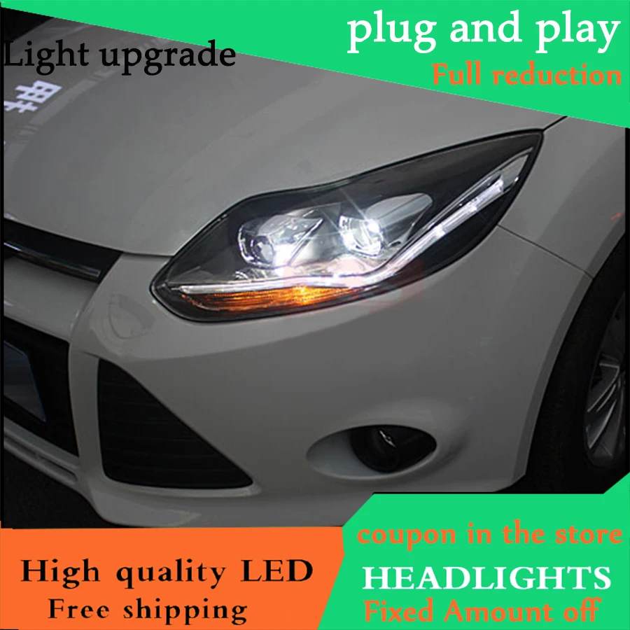 Высокое качество автомобильный Стайлинг корпус передней фары для Ford Focus MK3 2012- фары, светодиодные фары DRL Объектив Двойной Луч Ксеноновые