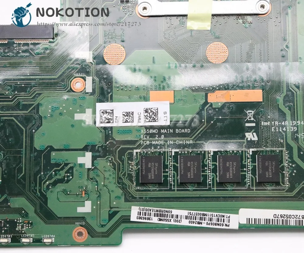 Материнская плата NOKOTION 60NB06P0-MB2400 для ASUS X550MD Y582M X550MJ X552M графическая 820M | Компьютеры