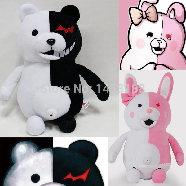 Новое поступление 35 см Dangan Ronpa Monokuma кукла плюшевые игрушки черный и белый медведь розовый и белый кролик Высокое качество 1 шт