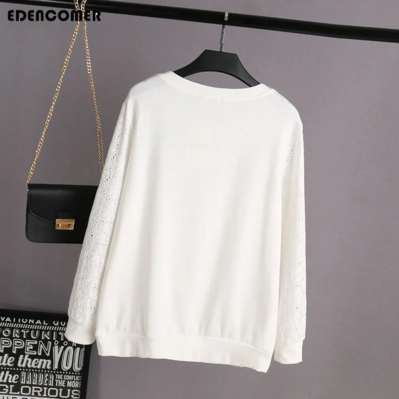 Женский свитер с вышивкой черный белый пуловер Свитера большого размера на весну