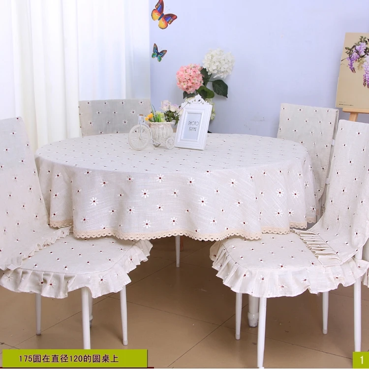 Модная льняная Европейская скатерть vezon с цветочной вышивкой хлопковая