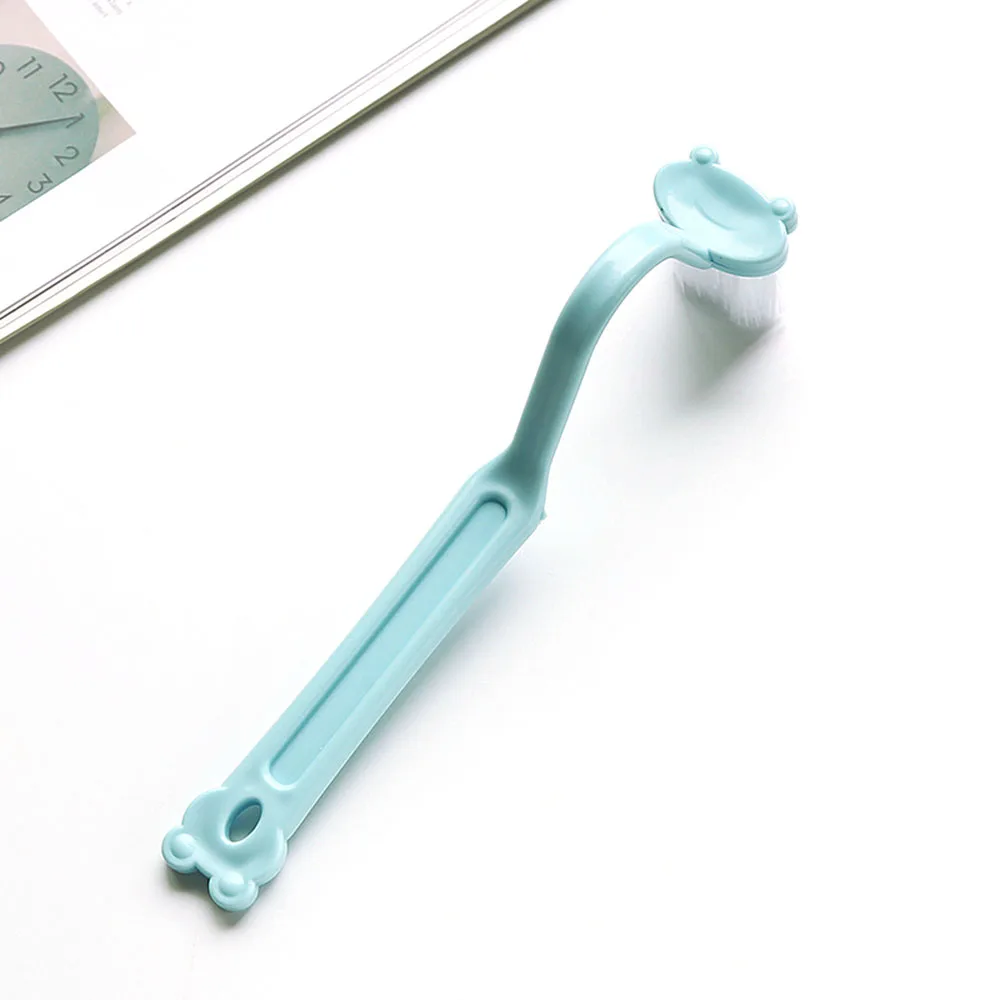 1pcs Useful Portable Creative Frog V Type Plastic Toilet Cleaning Brush Cleaner Brush Scrubber V-type Bent Bathroom Gadgets