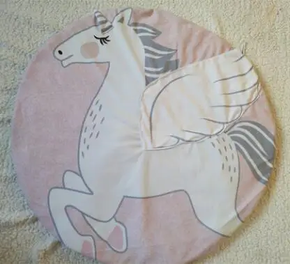 unicorn Коврик для альпинизма с животными, детские коврики для игр, мягкий хлопковый коврик для новорожденных, одеяло для ползания, круглый ковер, коврик для игрушек - Цвет: unicorn