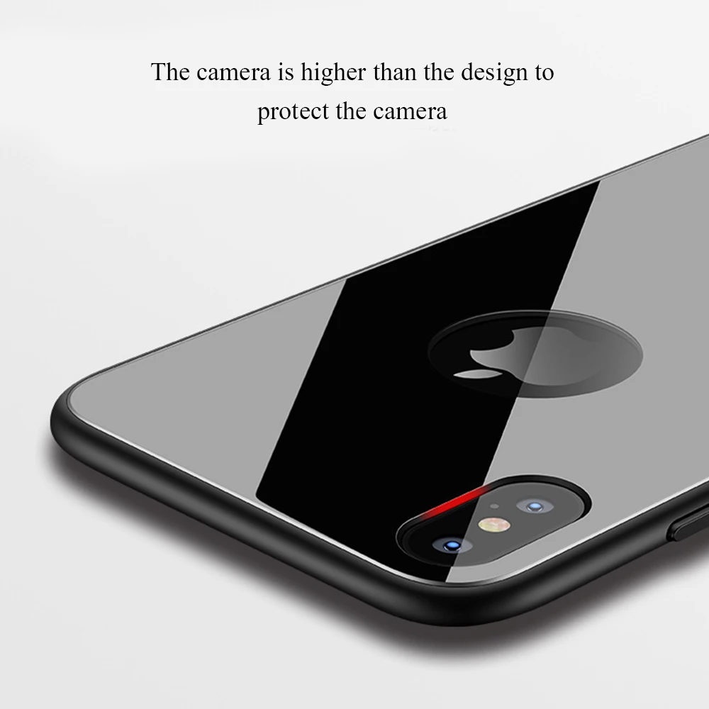 Чехол для телефона из закаленного стекла iPhone X XR XS MAX 8 7 6 6S Plus мягкий жесткий