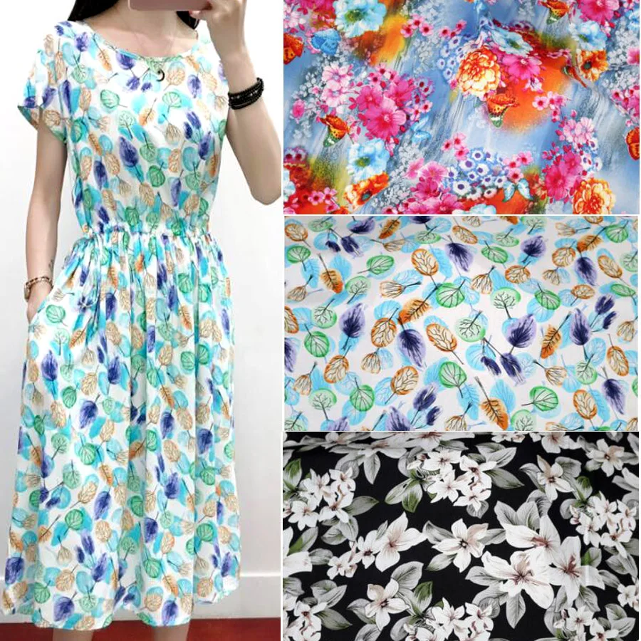 Вискозная Хлопковая пижама блузка ткань для платья мягкая удобная с