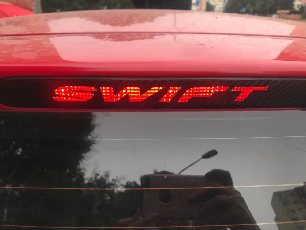 Для Suzuki Swift дополнительный тормозной фонарь наклейка стайлинг углеродное волокно тормозной фонарь наклейка автомобильная декоративная крышка автомобильные аксессуары