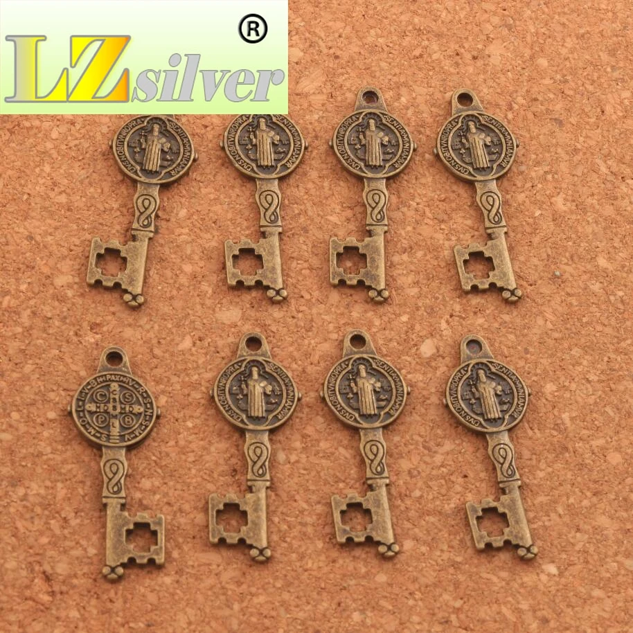 

Saint Medal Cross Key Charm Beads 12.5x32.7mm 200PCS zinc alloy Bronze Alloy Pendants Jewelry DIY L1640