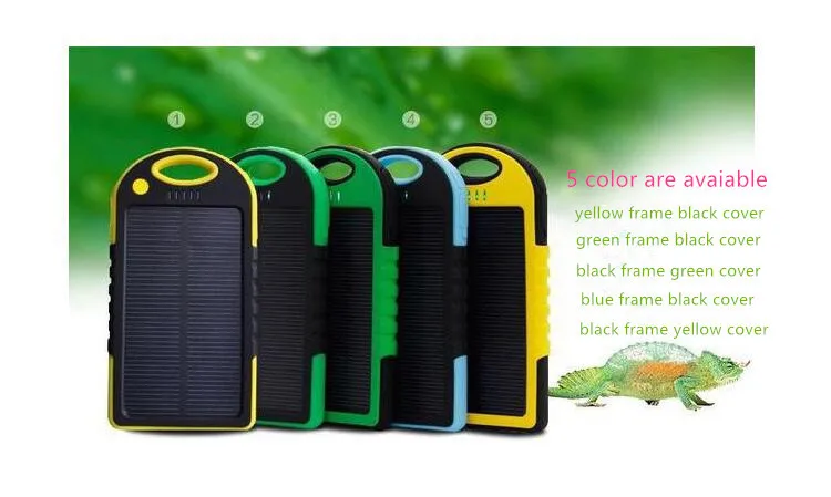 Солнечный Зарядное устройство 5000 мАч Портативный Мощность банк