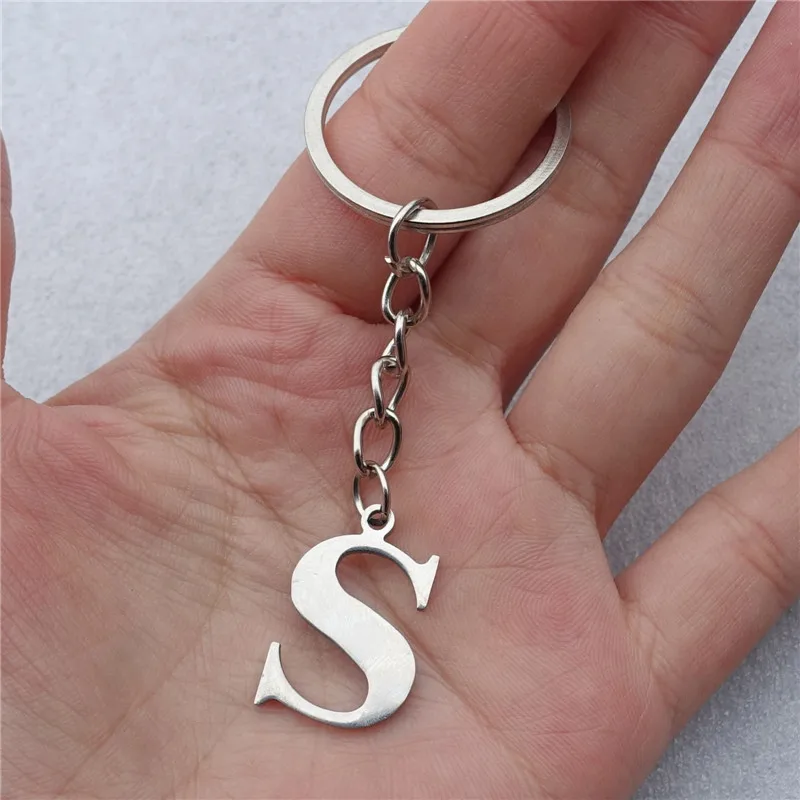 2 шт./лот брелки с буквами из нержавеющей стали именем и именем|letter keyring|fashion