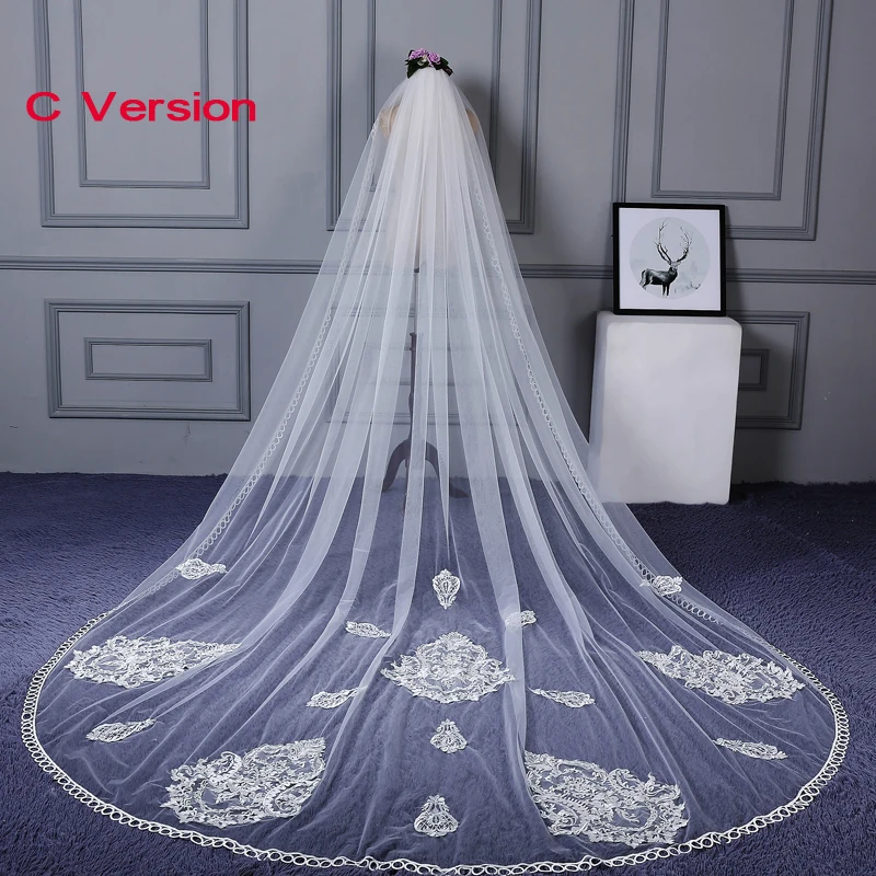 Sunvay свадебная фата 4 М длинные один Слои Veil Белый Элегантные свадебные аксессуары