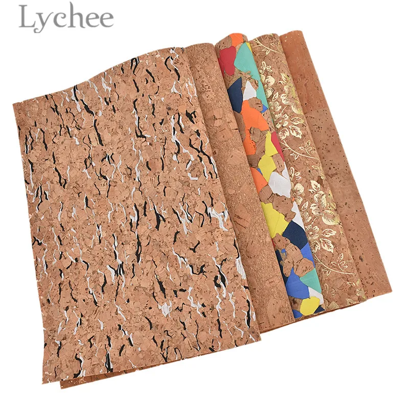 Lychee Life 29x21 см A4 винтажный цветочный узор мягкий пробковый материал высокое качество Синтетическая Кожа DIY материал для сумок одежды