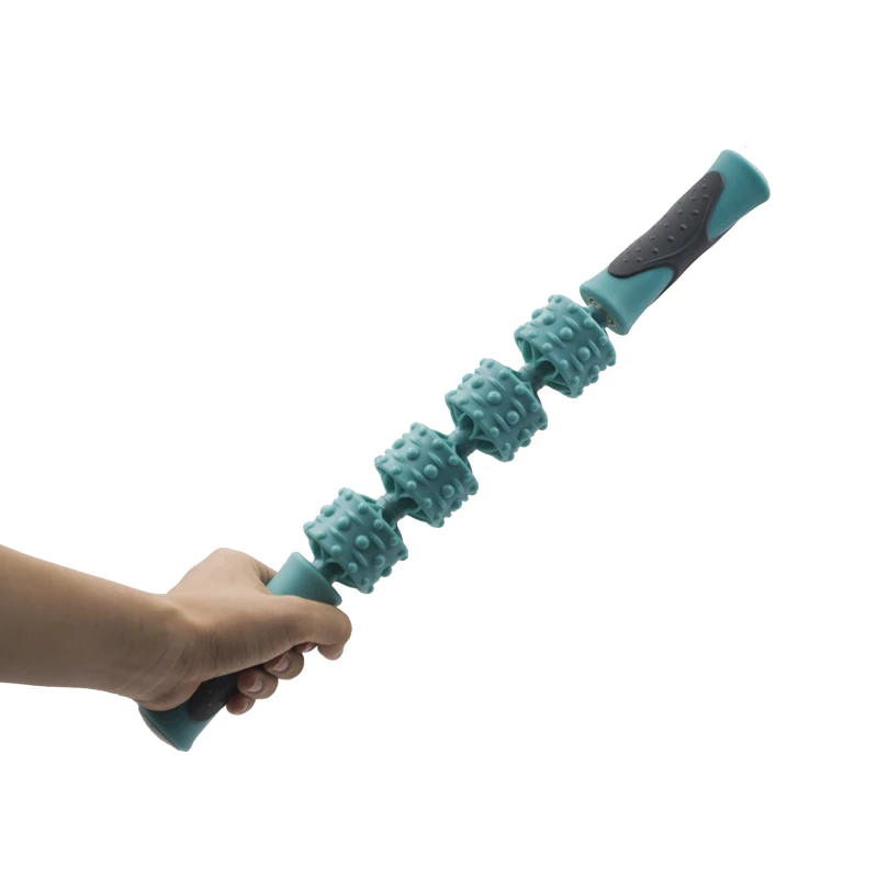 BYRIVER Muscle Trigger Point Spiky Ball Massage Stick Roller Leg Back Arm Neck Yoga Training Tool Handheld Cellulite Massager |
