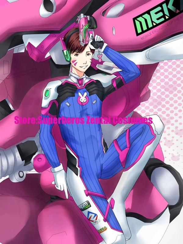 Мужской костюм D.Va с 3D принтом из спандекса для косплея мужчин мальчиков |
