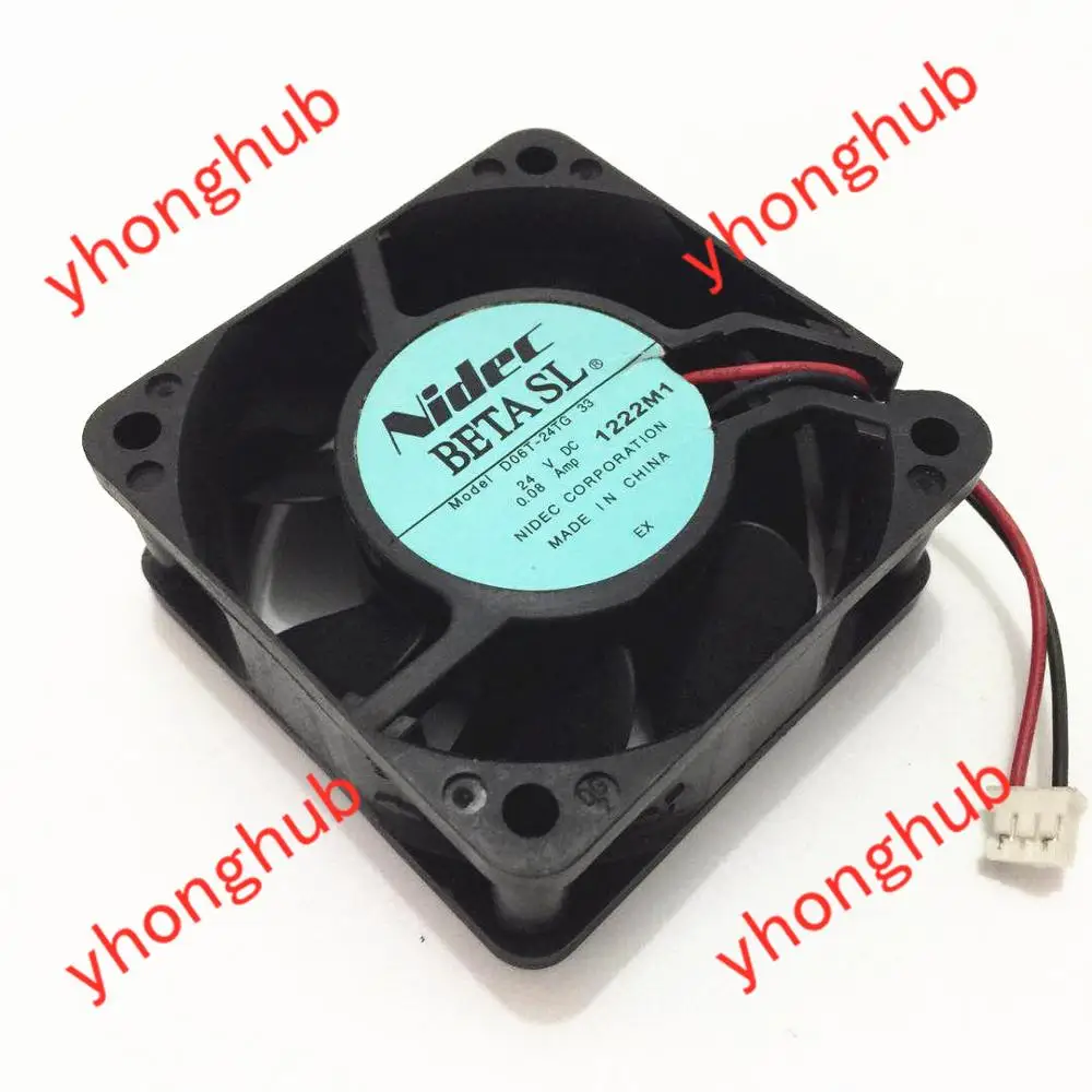 Охлаждающий вентилятор для сервера Nidec D06T 24TG DC 24V 0.08A 60x60x25 мм|square fan|server fan60mm 24v fan |