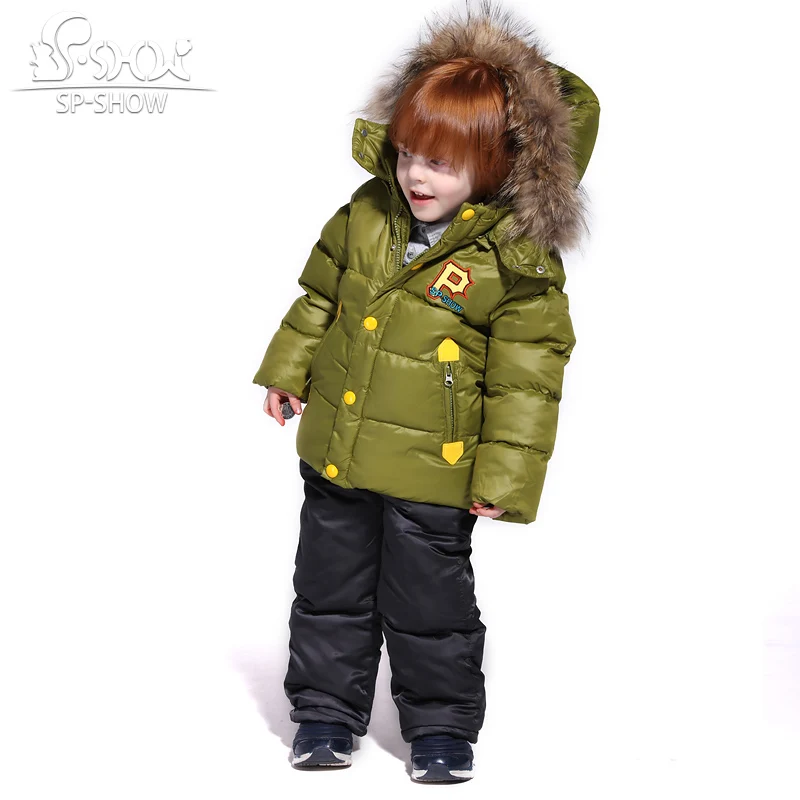 2019 Winter Children Jackets Hooded Boys Jacket Boy Parkas Two-Piece Set Kids Brand For 2-6 Age SP-SHOW Snowsuit 95020 | Детская одежда