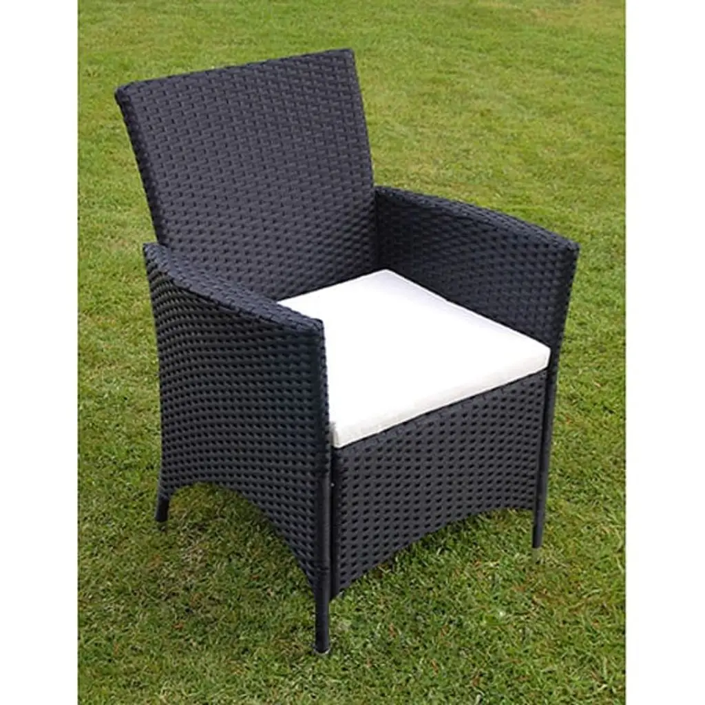 VidaXL черный поли набор садовой мебели из ротанга 1 Таблица 8 стулья|1 tables|garden furniture