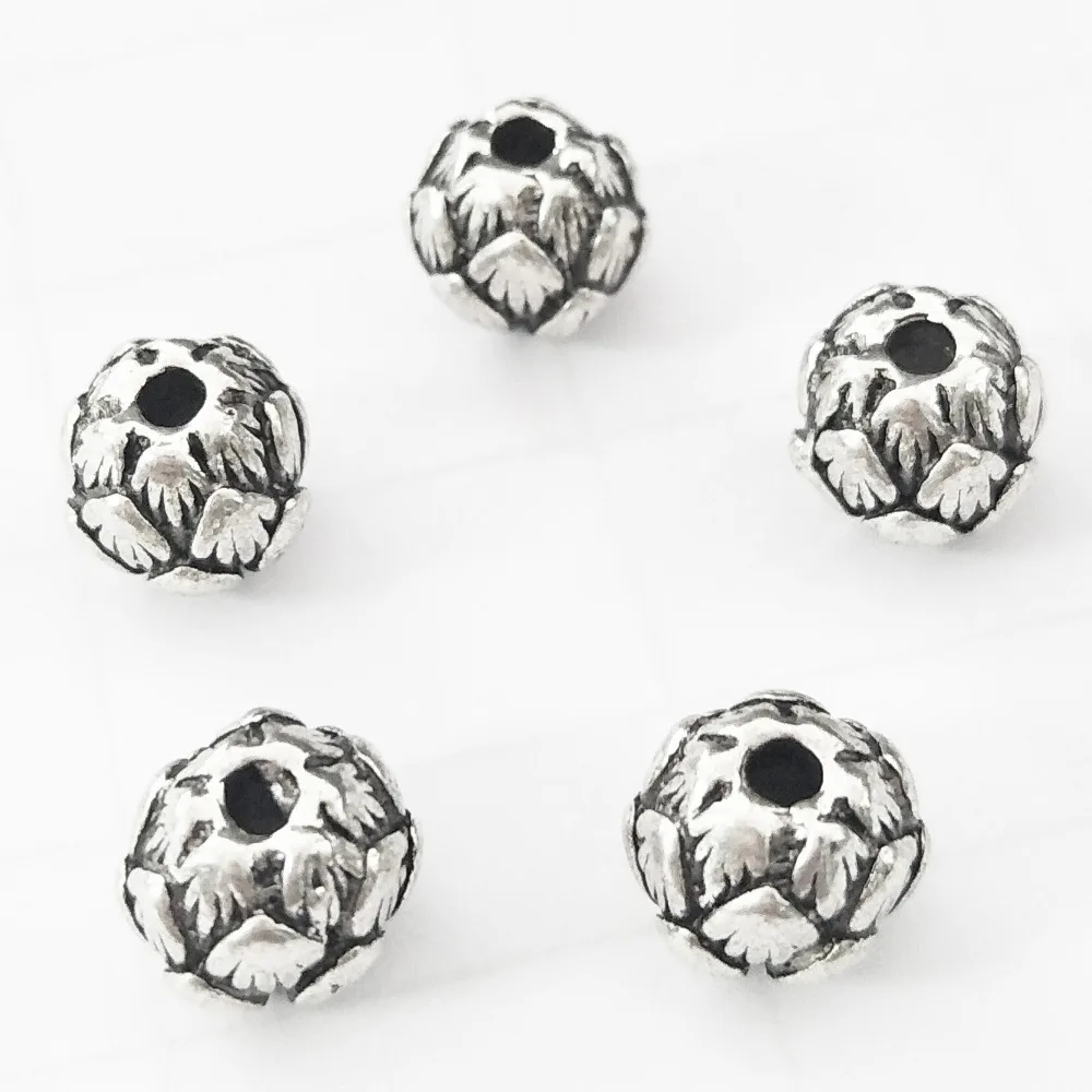 10Pcs/Lot Flowers Lotus Beads 9MM DIY Charms Bracelet Necklace For Jewelry Making Accessories | Украшения и аксессуары