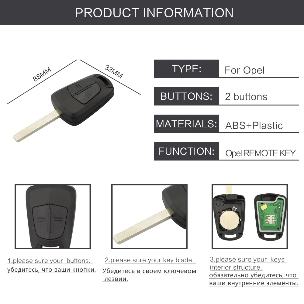 OkeyTech дистанционный ключ Opel 433mhz ID46 PCF7941 Chip Uncut Blade 2 кнопки для Vauxhall Astra H J Corsa Insignia