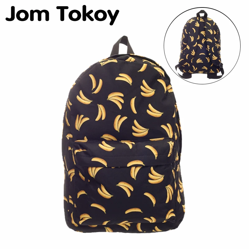 Рюкзак Jom tokoy с принтом банана для женщин школьный рюкзак девочек сумка через