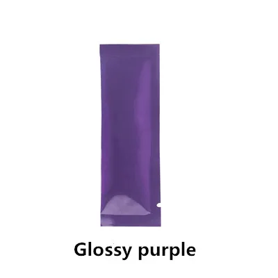 Glossy Purple Leotrust 400 шт маленький элегантный цвет Алюминиевая фольга мешок с открытым верхом медовый порошок Мука пробная упаковка мешок тепло запечатывания фольги сумки - Цвет: Glossy Purple