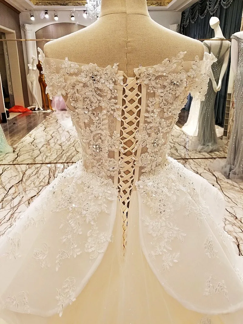 LS89652 платье свадьбароскошное свадебное шампанское бисером бальное возлюбленной