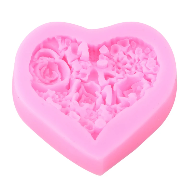 В форме сердца розы мыло формы шоколадный Свадебный DIY Fondant (сахарная) Инструменты