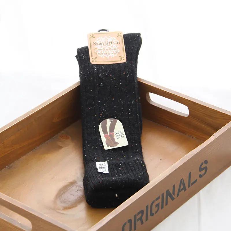 Новые модные 5 цветов зимние женские высокие однотонные теплые носки выше колена