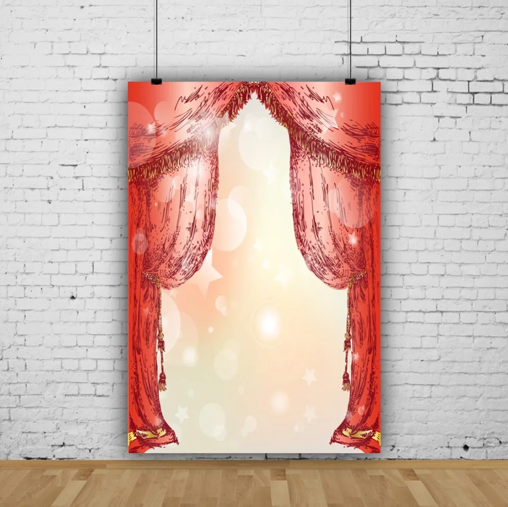 Laeacco Rad Curtain Star Light Bokeh Baby Shower Party Newborn Scene Photography Backgrounds Photographic Photo Studio Backdrops |