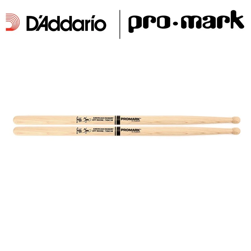 Деревянные барабанные палочки Promark от D'addario TXDC1W Hickory DC1 подпись Джеффа Мура|promark