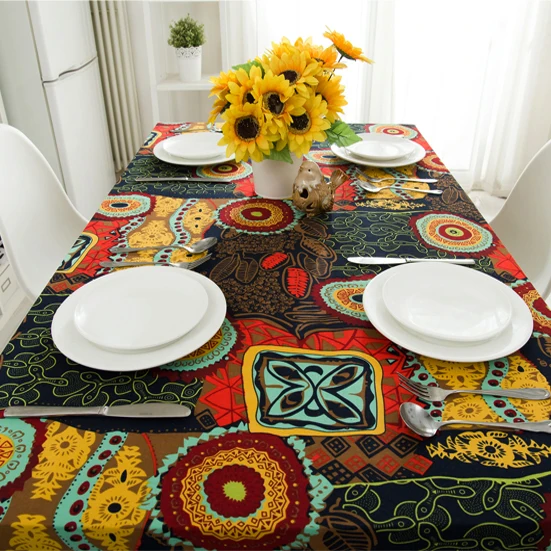 Скатерть С Рисунком Слона из Юго Восточной Азии хлопковая и льняная столовая