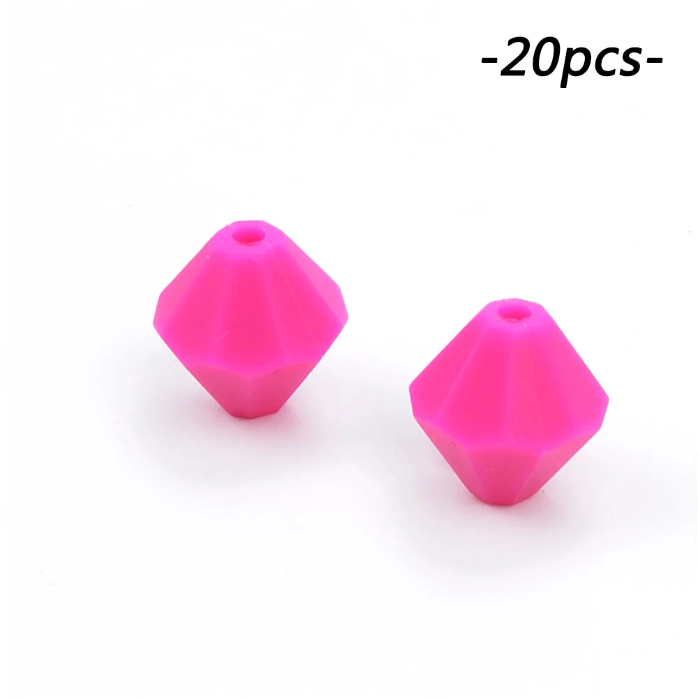 violet red LOFCA Детские Прорезыватели оптом 20 шт./лот силиконовые бусины BPA бесплатно для ожерелья алмазные Прорезыватели для зубов свободные жевательные бусины для кормления подарок - Цвет: violet red
