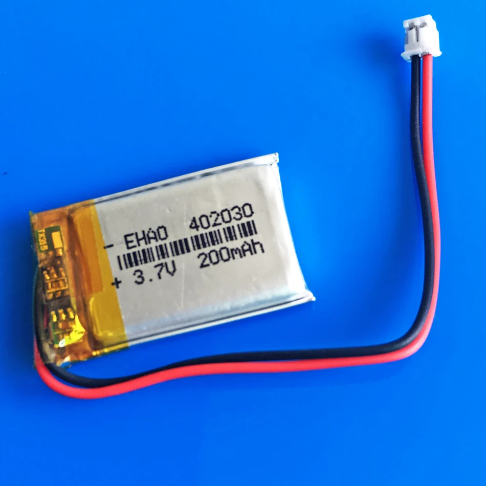5 шт. литий полимерные аккумуляторы 3 7 в 200 мАч 402030 JST 1 мм|rechargeable battery|lithium battery3.7v battery